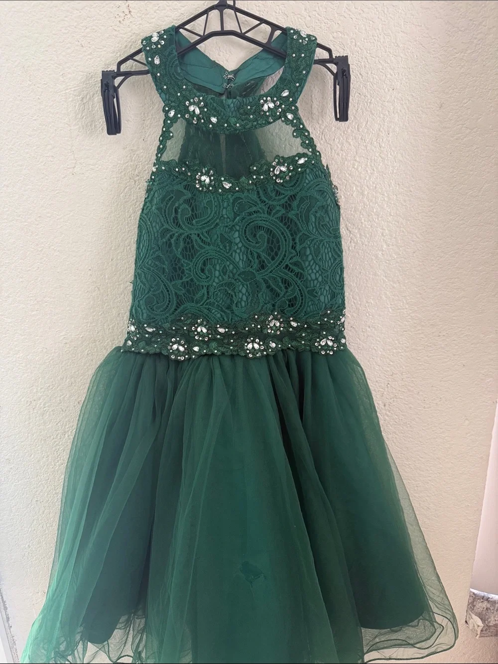 Angels Emerald Green Lace & Tulle Formal Dress